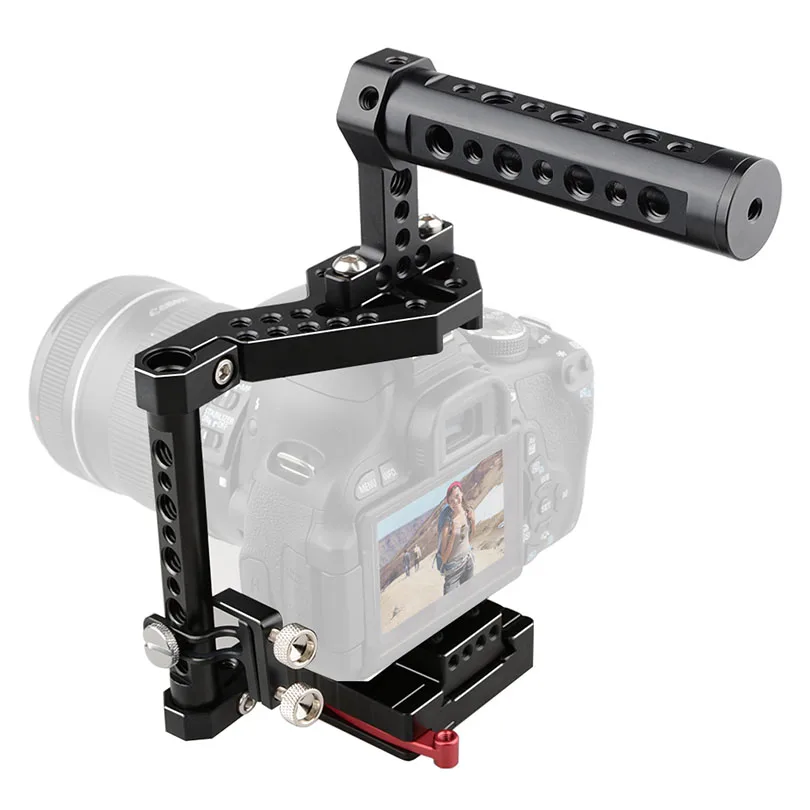 CAMVATE DSLR Camera Cage + Top Handle For A7II/A7SII,canon EOS 650D