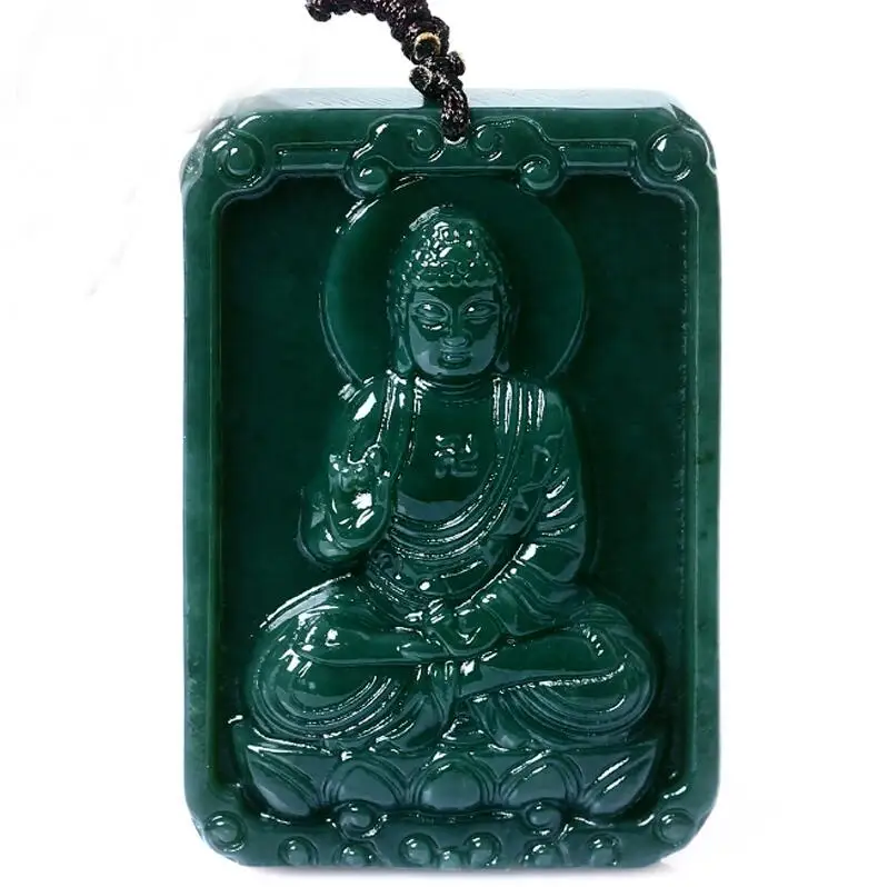 Кулон Будды с природным hetian QINGYU amitabha Зодиак собака свинка покровитель кулон|pendant