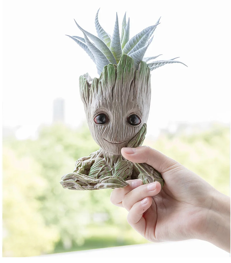 Flower Pot Home Decoration Pot Garden Planter Flower Pot Creative Storage Crafts Children'S Toy Pencil Case Groot Flower Pot