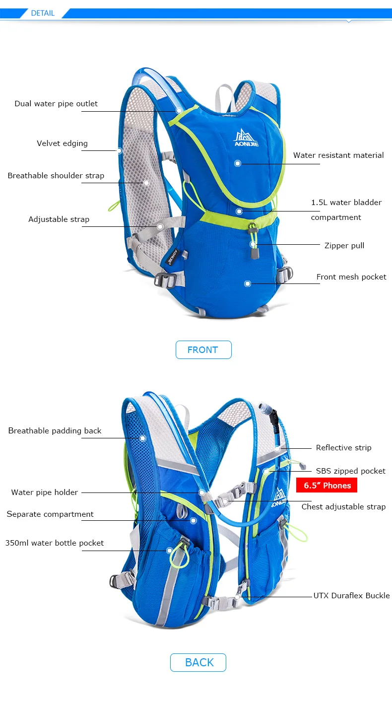 AONIJIE E883 гидратационный рюкзак сумка Жилет Жгут водный Пузырь Туризм Кемпинг бег марафон гонки спорт 8L