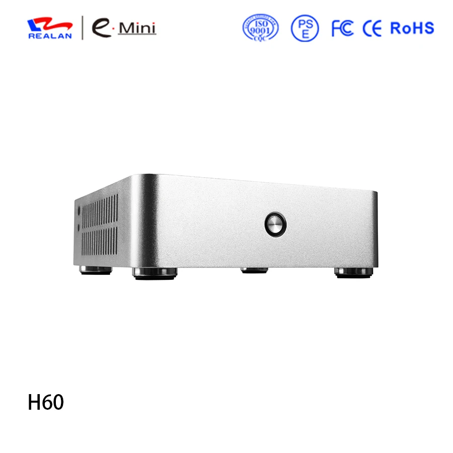Realan H60 HTPC وحدة معالجة خارجية للحاسوب الهيكل الألومنيوم البسيطة ITX حالة PC مربع دون امدادات الطاقة شحن مجاني