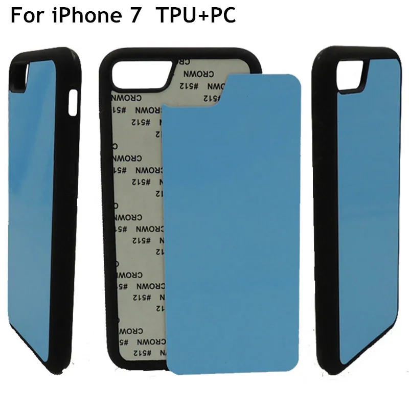 Download 10pcs/lot 2D Sublimation Blank TPU Case Cover For iPhone 7 8 Back Cover Aluminium Inserts and ...
