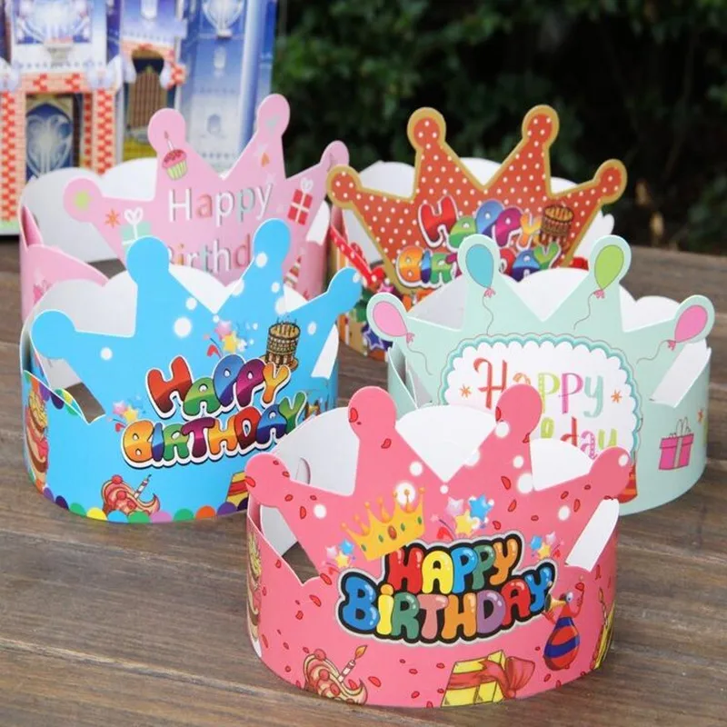 

Crown Birthday Hat Cartoon Paper Caps Headwear Gift Toys For Kids Celebrating Head Birthday Party Christmas Halloween