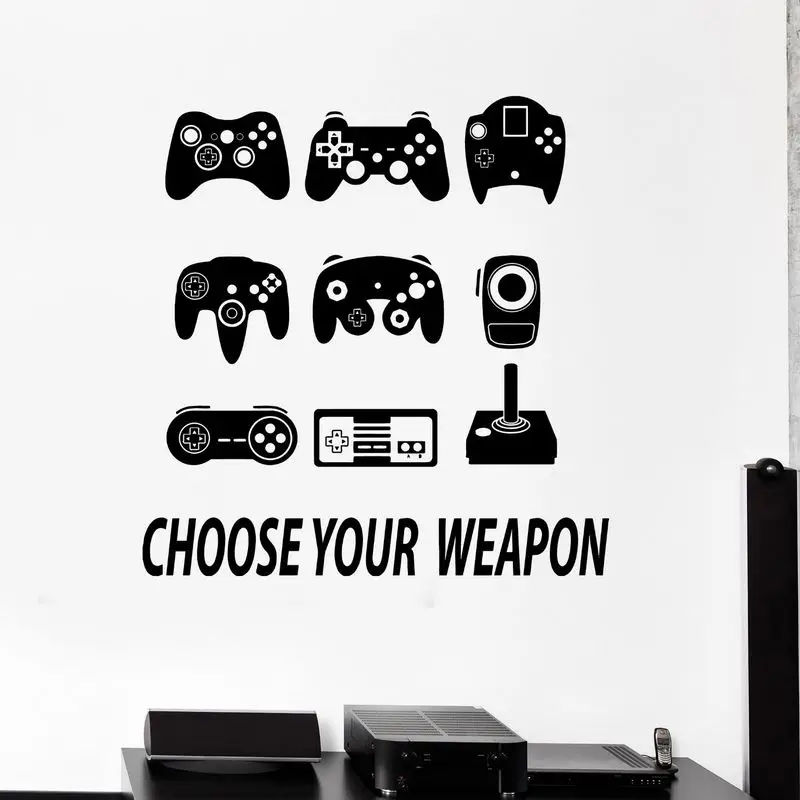 DCTAL Game Handle Sticker Gamer Decal Gaming Posters Gamer Vinyl Wall Decals Parede Decor Mural Video Game Sticker