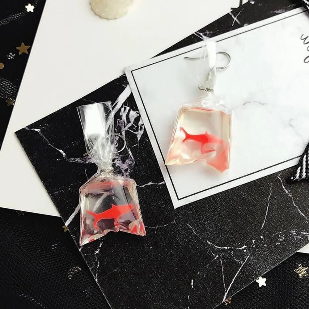 

Women Funny Goldfish Water Bag Shape Dangle Hook Earrings Female Charm Jewelry
