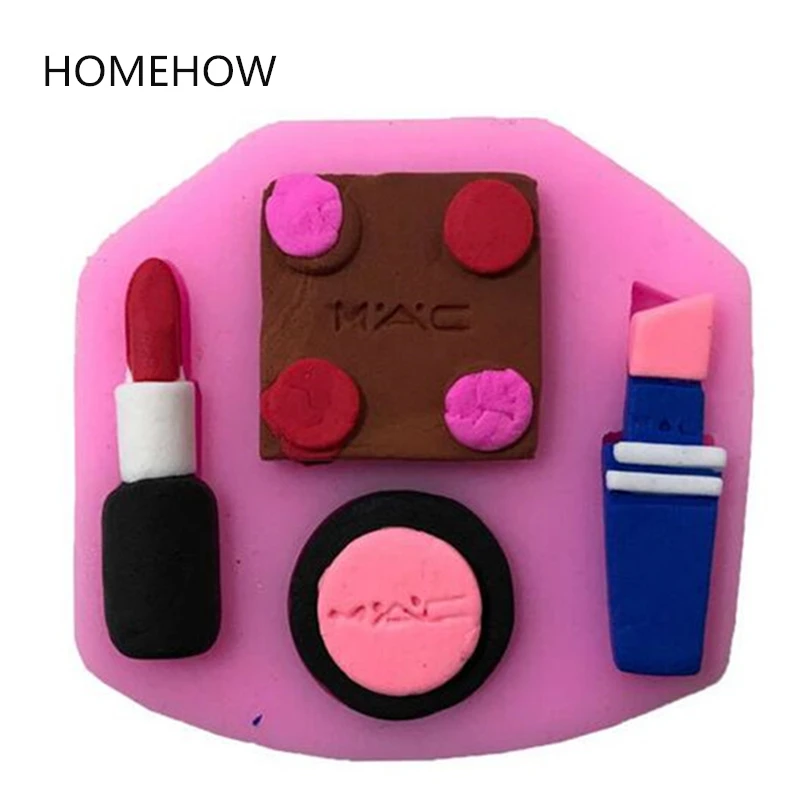 1PC/Lot Homehow 3D Cosmetics Silicone Mold Face Powder Lipsticks Shape