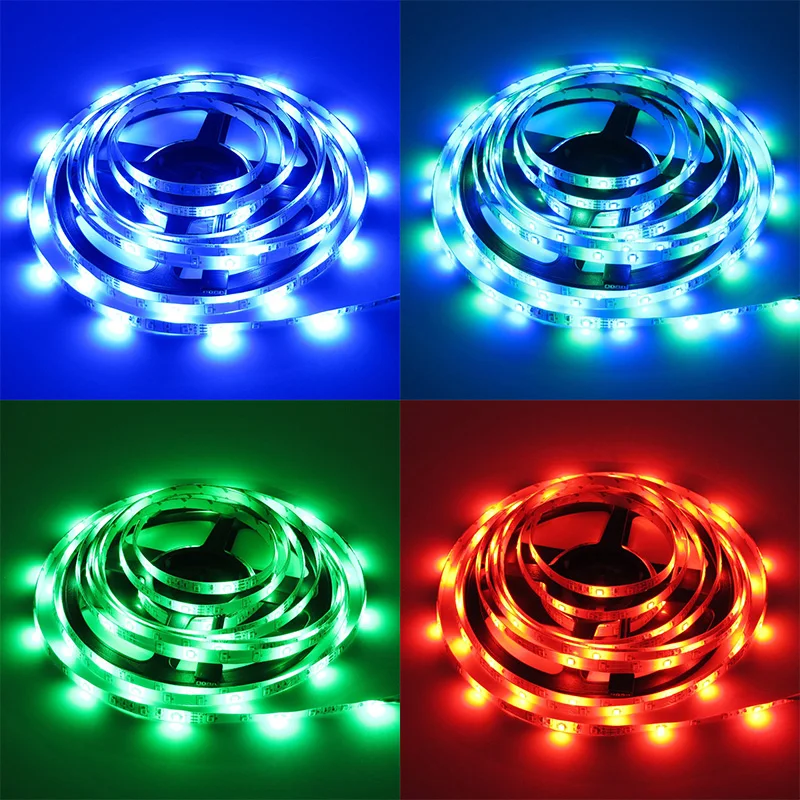 5 м 10 м музыка СВЕТОДИОДНАЯ лента SMD 2835 12 в 60 светодиодный s/m водонепроницаемый RGB гибкий красочный светодиодный ленточная гирлянда лампа+ адаптер питания