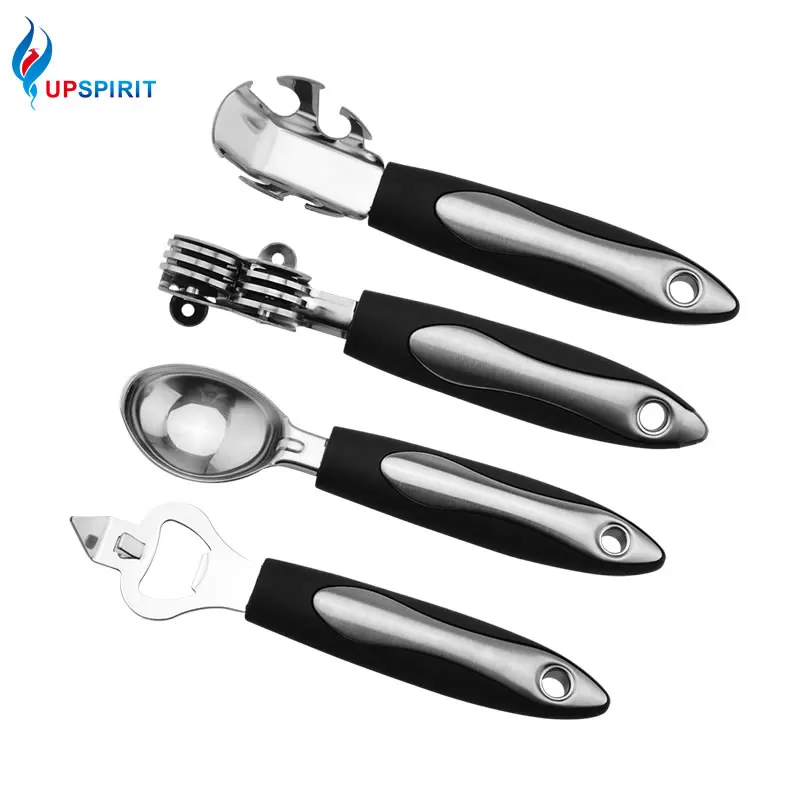 

Upspirit 4pcs Kitchen Gadget Set Multifunction Bottle Opener Knife Sharpener Dish Clip Ice Cream Scoop Tools