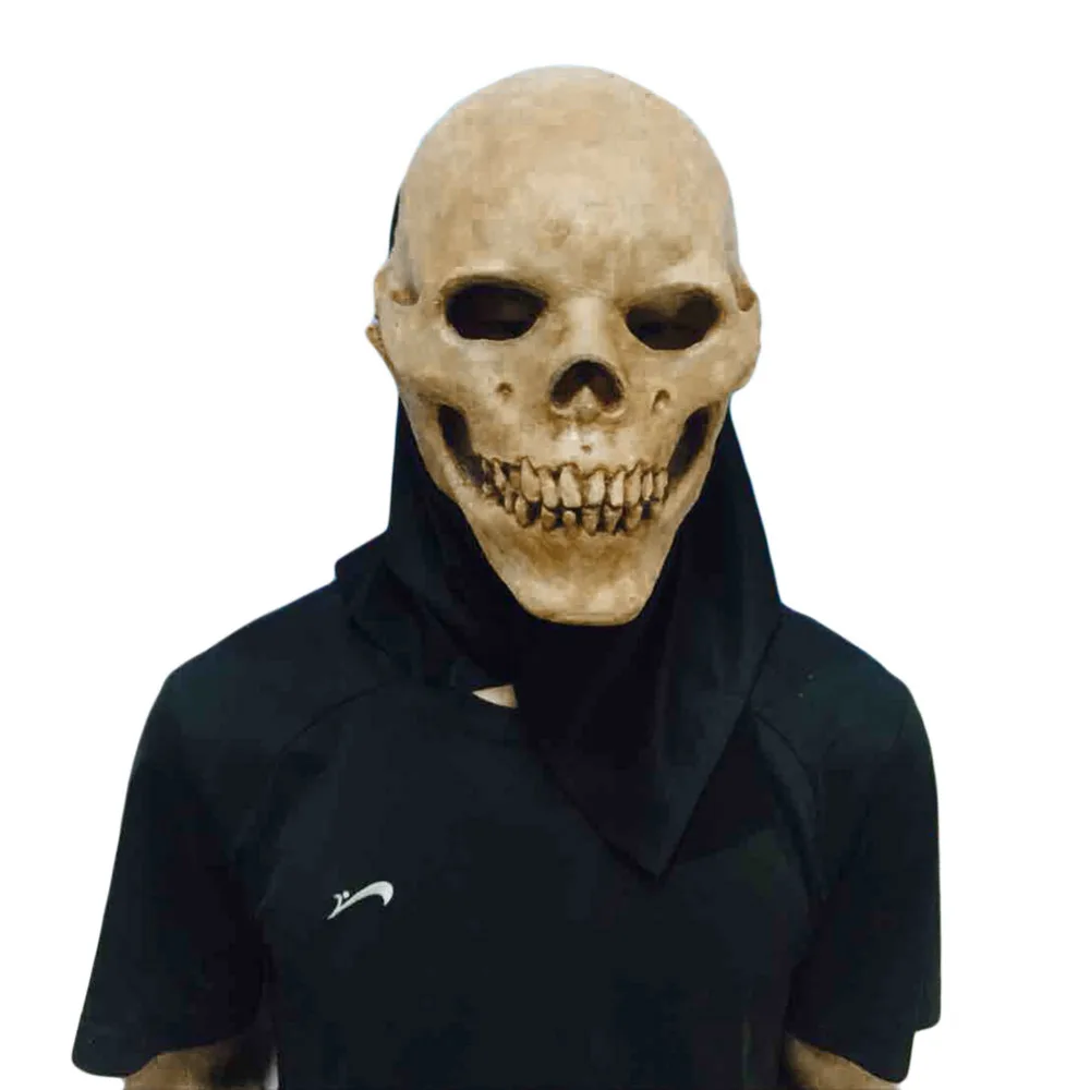 Latex Skull Mask Halloween Masquerade Adult Masks Scary Creepy Party Prop Novelty Theater Realistic Silicone Mask