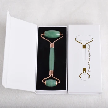 

The New Metal Lock Jade Roller Face Scraping Tool Gua Sha Natural Aventurine Massage Body Face Healing Stone Health Care Beauty