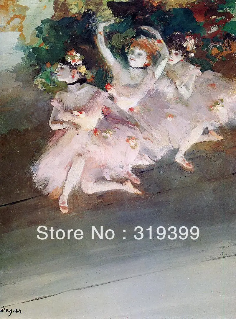 

100% handmade Oil Painting Reproduction on Linen Canvas,Three Ballet Dancers by edgar degas,Free DHL Shipping,oil painting