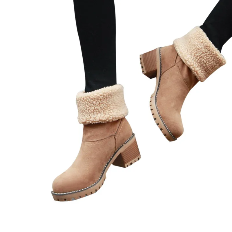 

Hot zapatos de hombre boots Women's Ladies Winter Shoes Flock Warm Boots Martin Snow Boots Short Bootie shoes botas mujer 2018