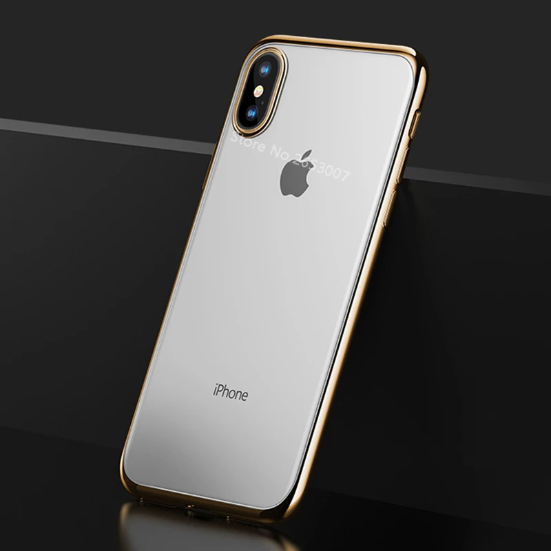 Корпус телефона с гальваническим покрытием для iPhone XR XS Max XS мягкое покрытие TPU Защитный чехол s для iPhone 6 6s 7 8 Plus X Чехол Fundas Coque - Цвет: Gold