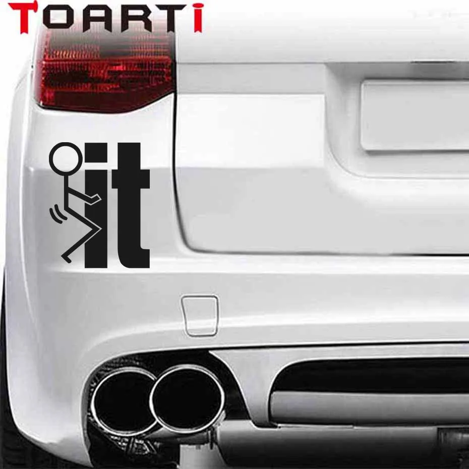 

14*11CM Funny It Hard Hat Car Stickers Removable Vinyl Adhesive Auto Decals Car Sticker Car Window Body Sticker Black/Silver
