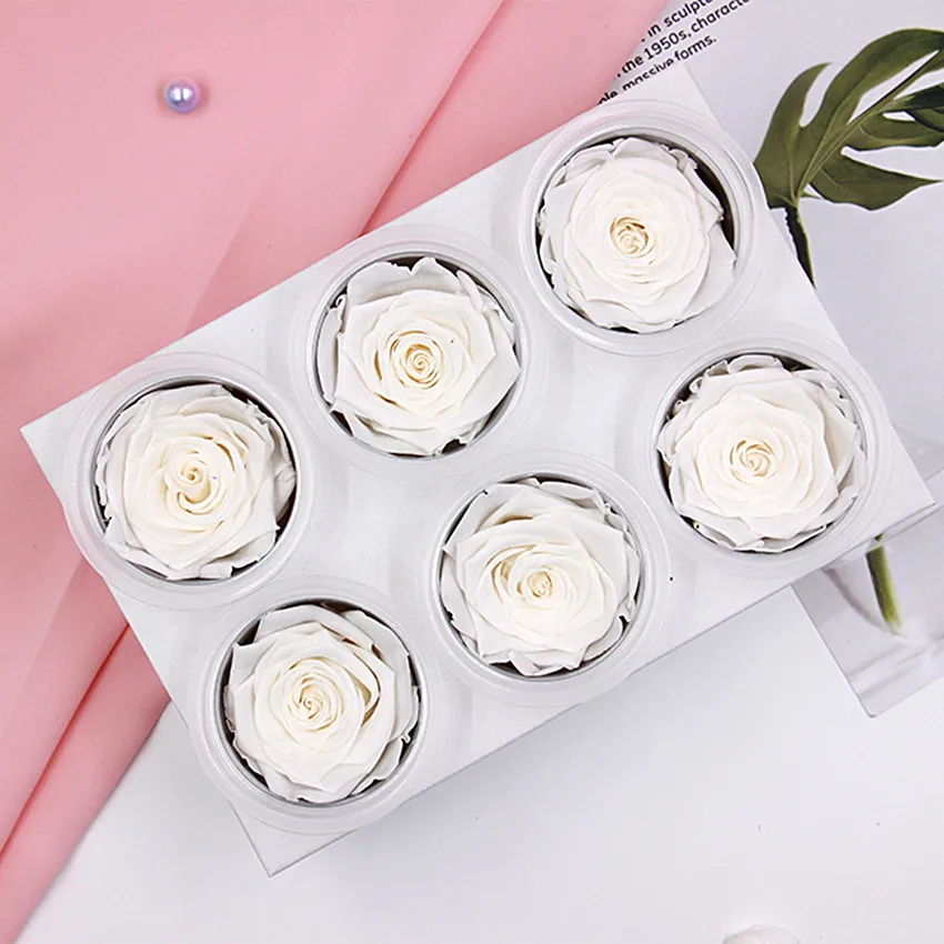 

1 Box High Quality Preserved Flowers Flower Immortal Rose 5CM Diameter Mothers Day Gift Eternal Life Flower Material Gift Box