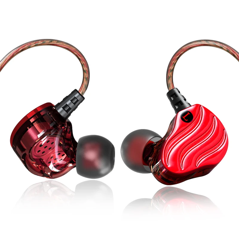 

REHIMM Dual Dynamic Coil In-Ear Sport Music Phone Earphone 2-Speaker Heavy Bass Stereo Wire-Control Earbuds MIC Microphone