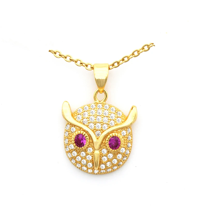 Fashion Pendant Necklace Owl head Crystal Aolly 18&quotChain | Украшения и аксессуары