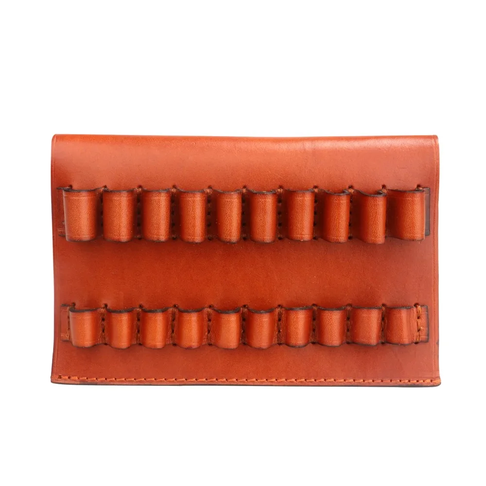 

Tourbon Hunting Gun Accessories Tactical Rifle Cartridges Ammo Shells Holder Pouch Genuine Leather 10 Round Fit for .375 / .300