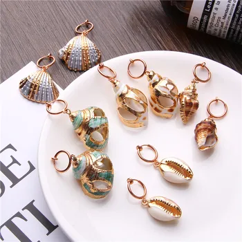 

Boho Cowrie Shell Earrings For Women Earring Hanging Statement Drop Dangle Earrings Sea Shell Summer Beach Jewelry Bohemian