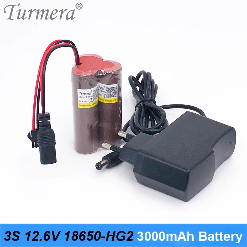 Turmera HG2 18650 3000mah аккумуляторная батарея с высокой разрядкой 30A большой ток 10 8 v 12 6