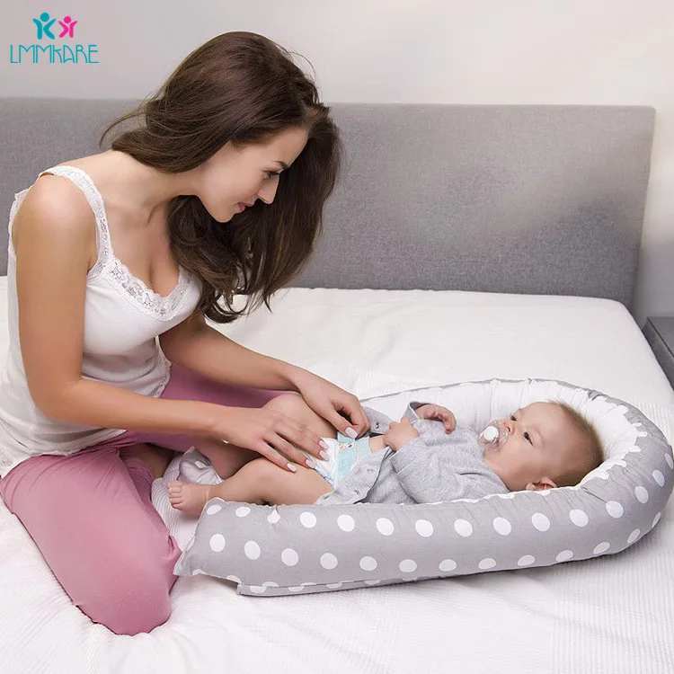 Новорожденный ребенок гнездо кровать кроватка 100% хлопок портативный удаляемый моющийся детская бионическая кровать мультфильм дорожная