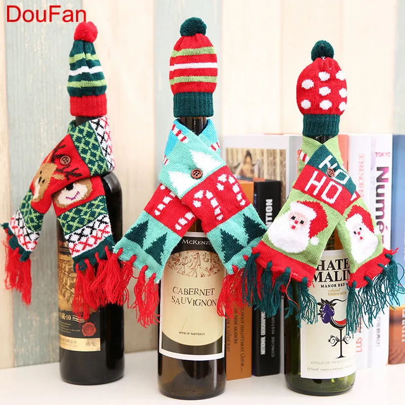 DouFan 1 шт. крышка для бутылки с красным вином новый год украшения рождественской