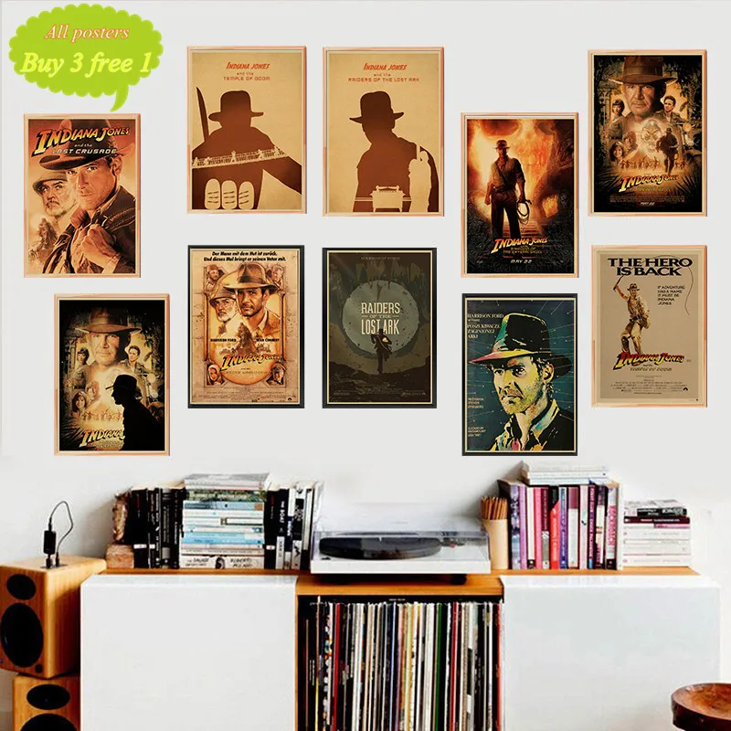 Raiders of the Lost Ark Adventure Кладоискатель Охота фильм плакат Настенная Наклейка