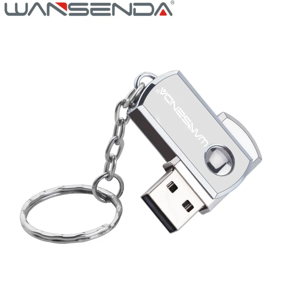 WANSENDA вращающийся USB флеш-накопитель 16 Гб USB флеш-накопитель 8 ГБ 32 ГБ 64 Гб 128 ГБ USB 2,0 Флешка USB карта памяти с кольцом для ключей