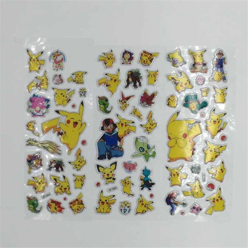 

Pokemon GO 30Sheets/lot New Pikachu Stickers Children Classic Toys 3D Cartoon Kids Stickers Christmas Gift for Children Toy