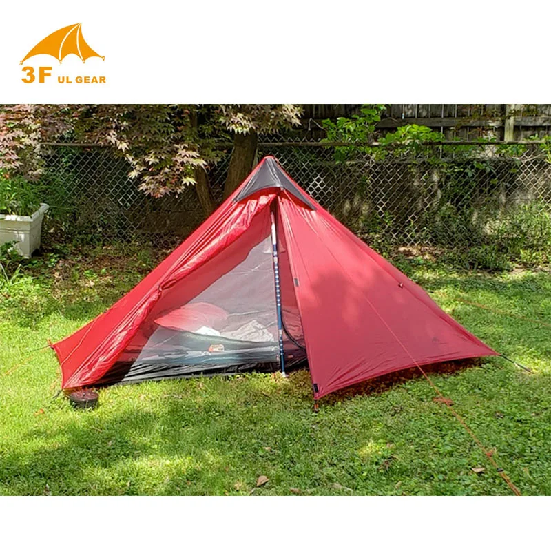 

2018 3F UL GEAR 1 Person Oudoor Ultralight Camping Tent 3 Season Professional 15D Silnylon Rodless Tent