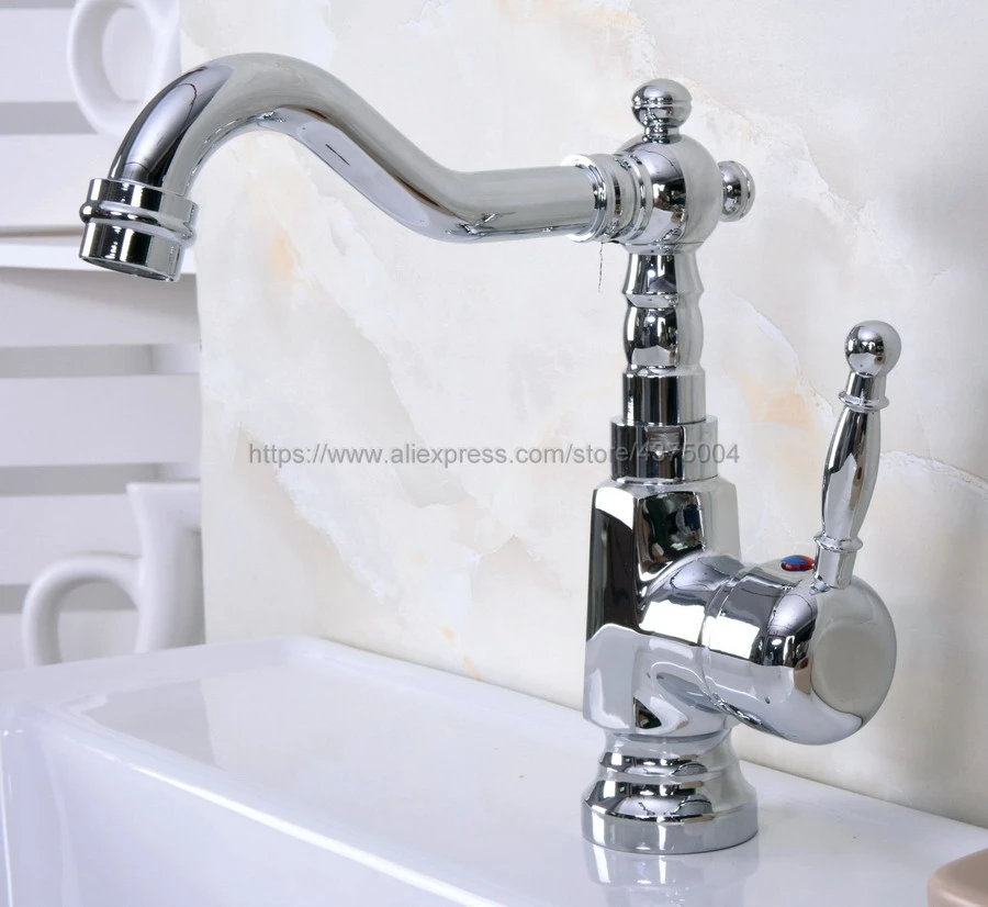 

Deck mounted Polished Chrome finish bathroom Faucet basin mixer tap Hot and cold water tap Nnf924