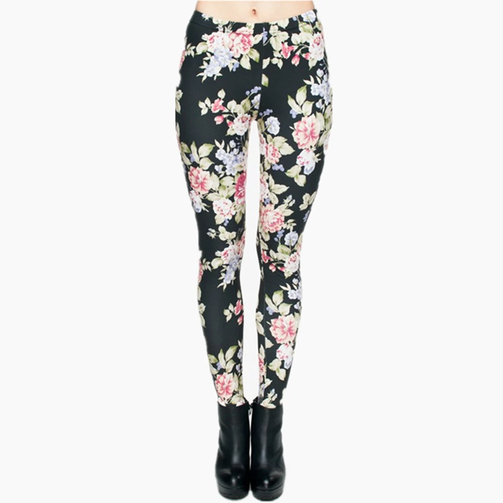 

Hot Women's Clothing Ladies Full Length 3D Graphic Full Print fresh Flowers Leggings sexy fitness Punk Leggings Pants Workout
