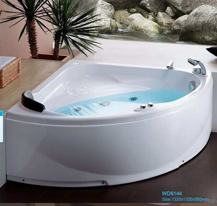 Fiber glass Acrylic whirlpool bathtub Wall Corner MountedTriangular
