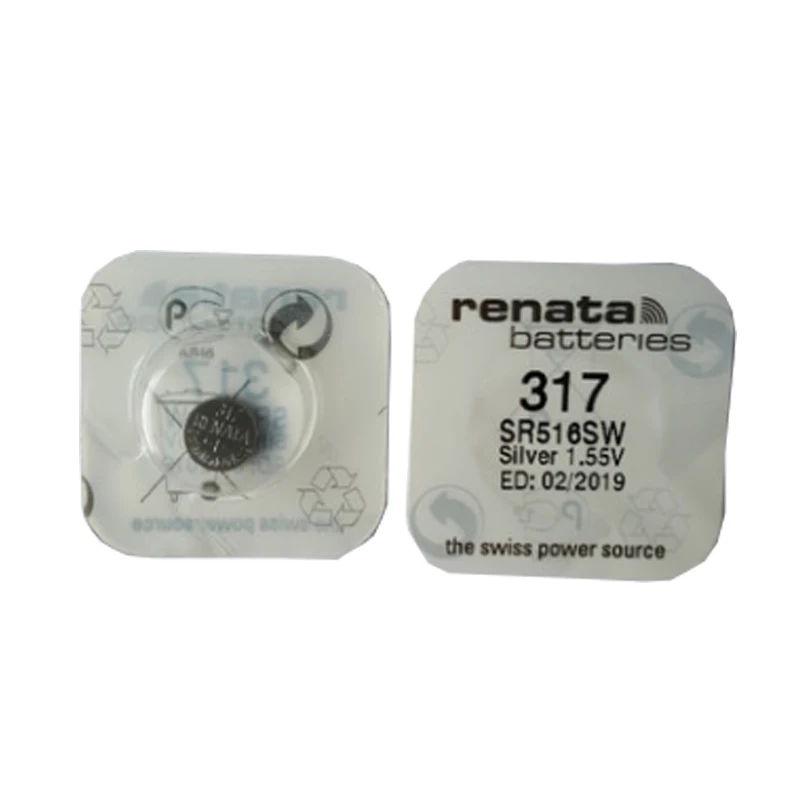 2 шт./лот/лот Renata длительный 317 SR516SW SR62 D317 V317 аккумулятор часов оксид серебра