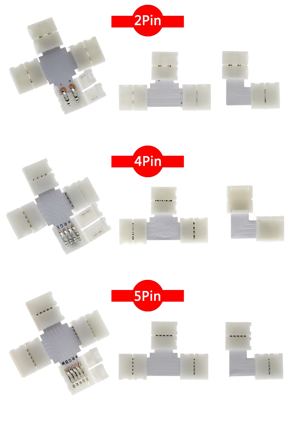 Светодиодные ленты Разъем 2pin 4pin 5pin 10 мм L форма/T Форма/X форма Сварка Разъем 5 шт./партия