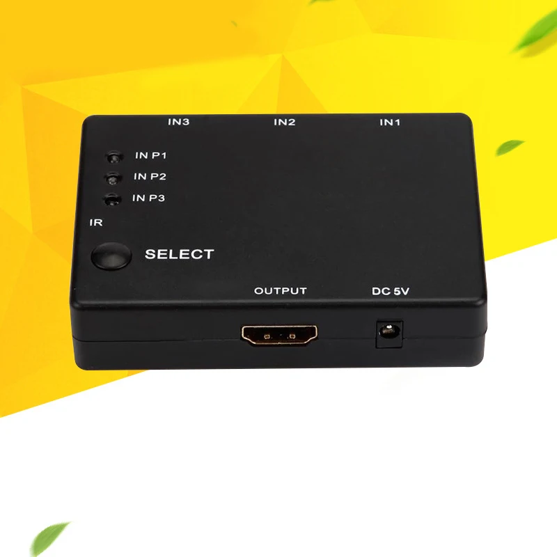 Новый 3 порта 1080p HDMI переключатель видео сплиттер с ИК пультом дистанционного