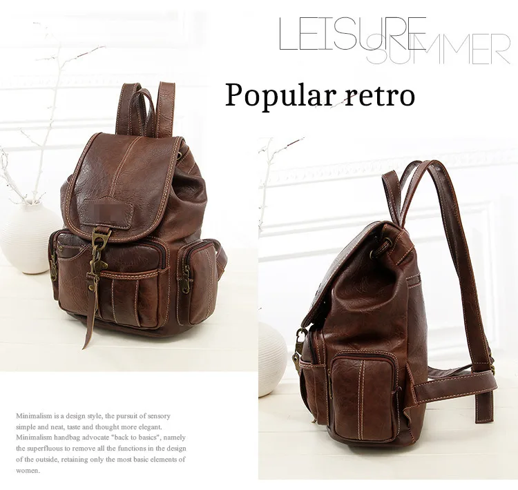 Feminino mochila feminina de couro mochila feminina