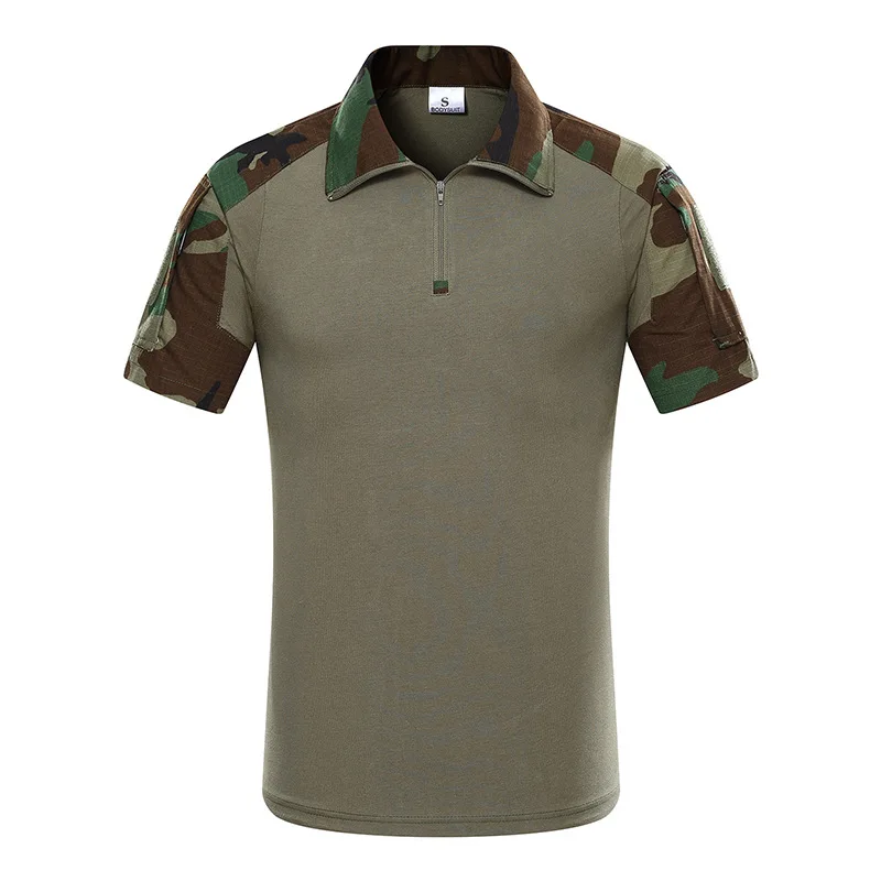 Военная армейская футболка Для мужчин короткий рукав камуфляж тактическая рубашка Охота Боевая MultiCam камуфляж футболка с коротким рукавом