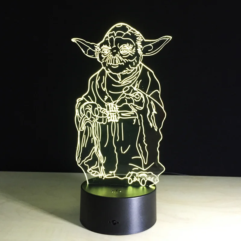 Star Wars 3d Illusion Led Night Light Bb8 Walker Darth Vader R2d2