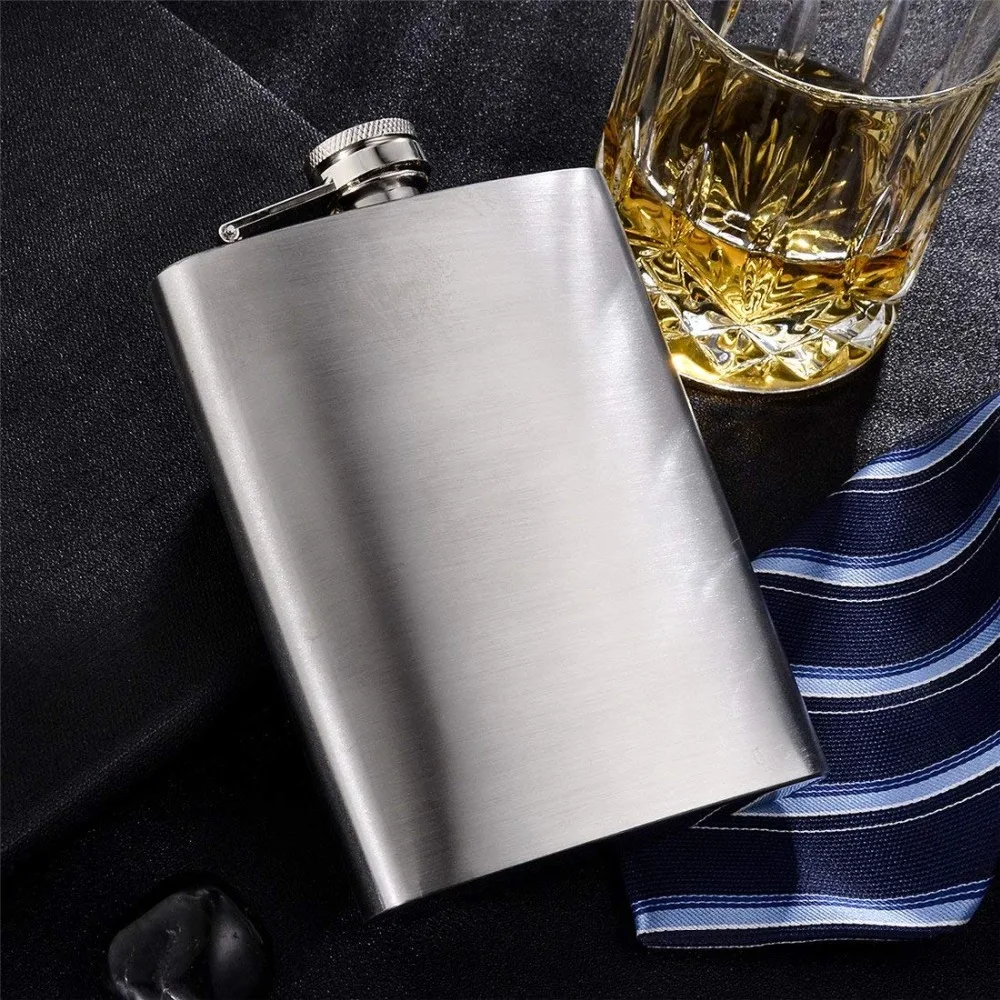 LMETJMA 1 4 5 6 7 8 9 10 oz Stainless Steel Hip Flask with Funnel Pocket Hip Flask Alcohol Whiskey Hip Flask Screw Cap KC0139