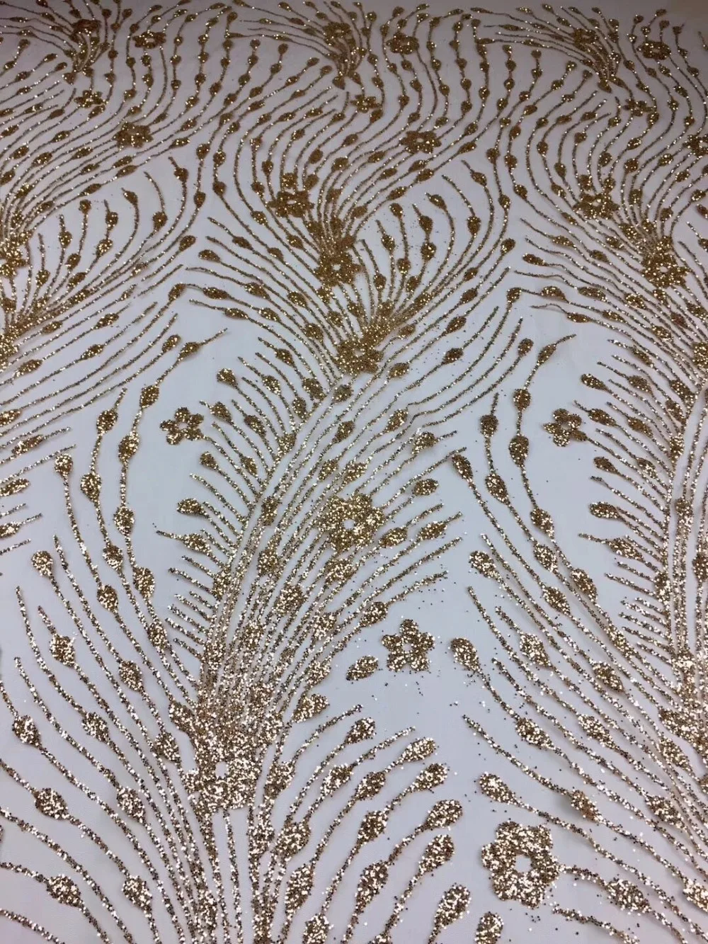 

on asle embroidered mesh material for sexy dress S-4151 with glued glitter