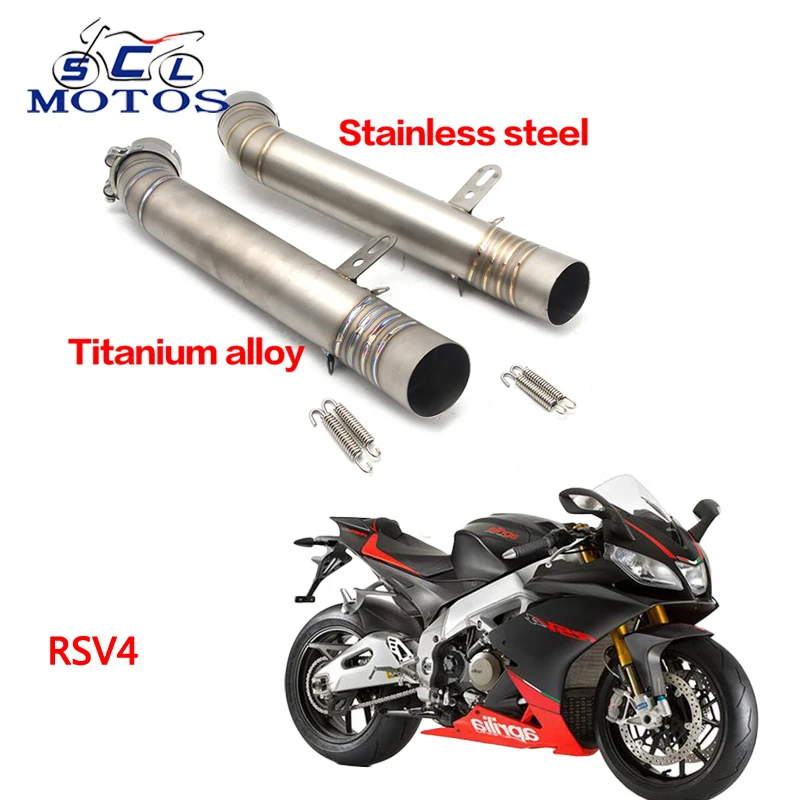 

Sclmotos -RSV4 Motorcycle Part Street Fit for Aprilia RSV4 60mm Inlet Diameter Middle Link Pipe without Exhaust Pipe Racing