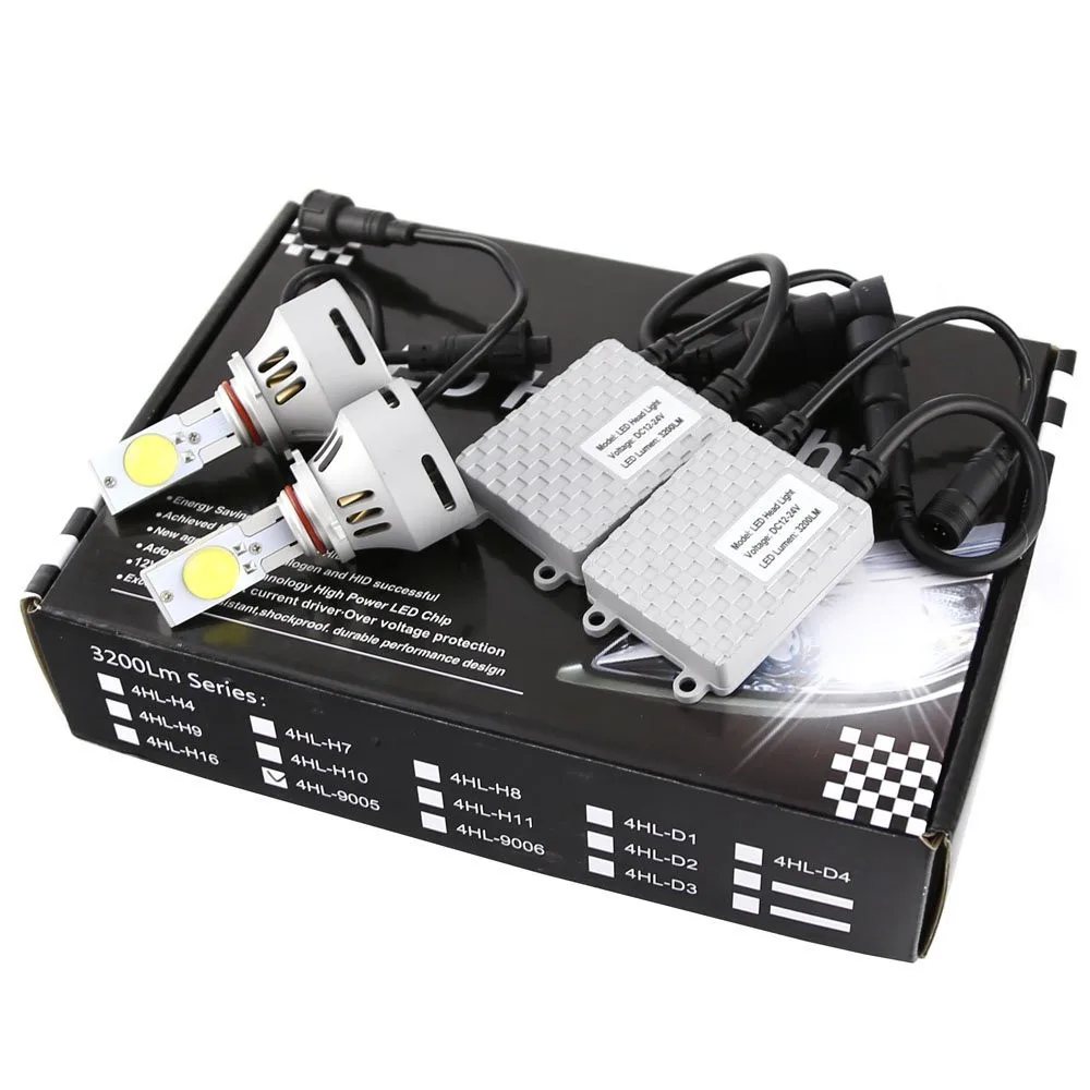 Auto LED Headlight Kit 9005 Hb3 6400lm 64w High Power Ultra Bright 6500k Color 2pcs LED Bulbs (5)