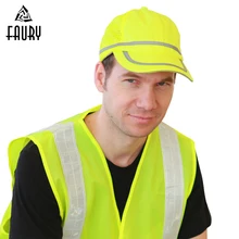 Высокая видимость Светоотражающая бейсболка желтая защитная шляпа рабочий защитный шлем наружная шляпа Светоотражающие дышащие сетчатые шляпы