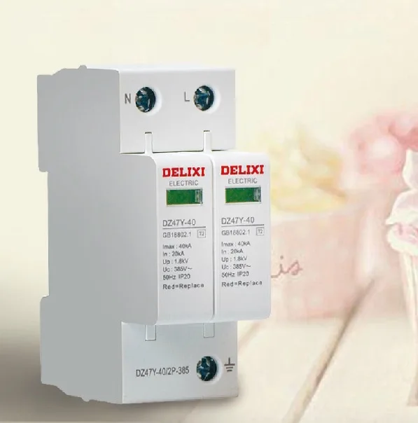 

Delixi anti- surge protection lightning arrester switching surge household 220V 2P 40KA