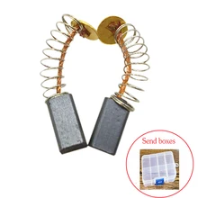 YEODA 20 шт. мини черные Углеродные щетки двигателя запасные части с пружинным и медным сердечником для электрической дрели/электрическая мельница