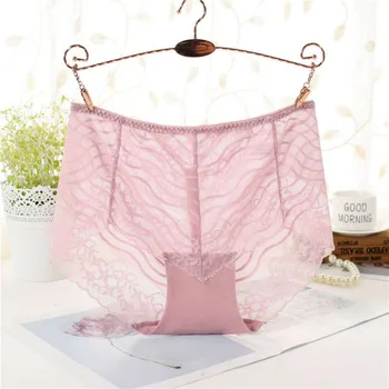 

CR 2PCS Plus Size Lingerie Briefs For Women Panties Sexy Transparent Lace Underwear Modal Intimate Goods Drop Shipping