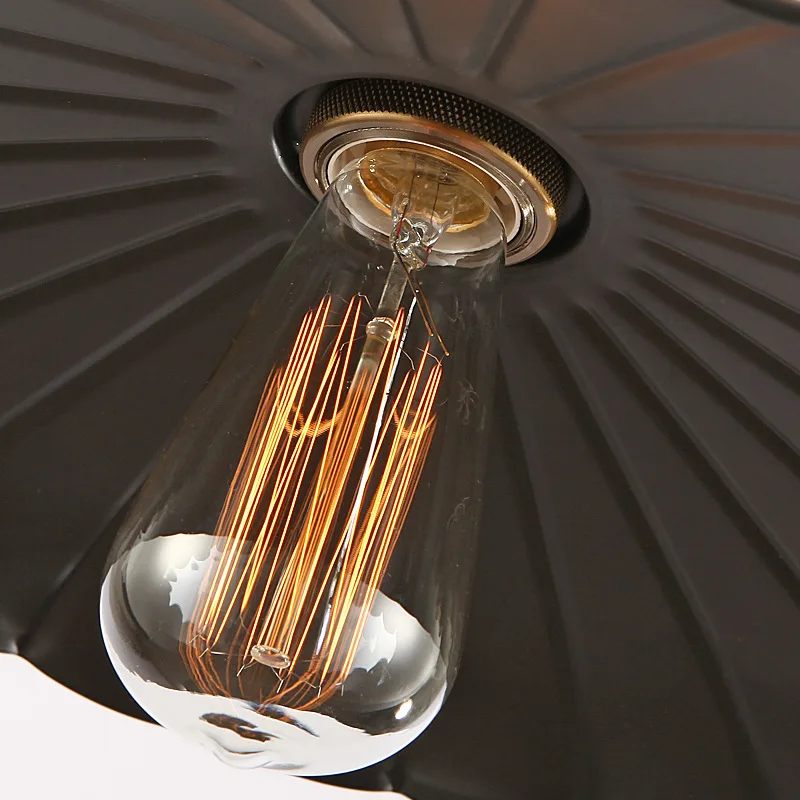 North American country suspension black pendant lamp vintage haning pendant light industrial loft lights lamparas home light  (8)