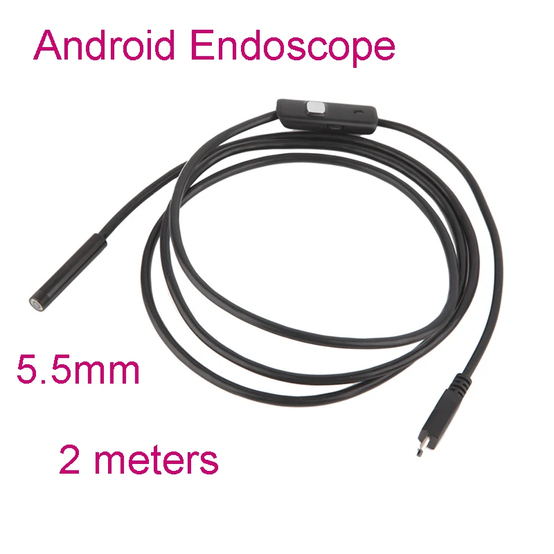 Gakaki 5,5 мм 2 м Мини Usb Android инспекционная эндоскоп камера Подводный эндоскоп трубка змея микро-камера s для ПК Android телефон