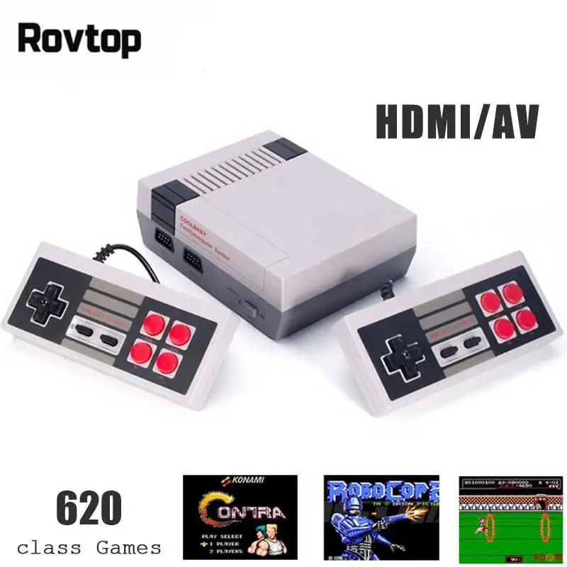 Rovtop HDMI/AV Мини ТВ портативная игровая консоль встроенные 620 игры 8 бит Ретро для 4K